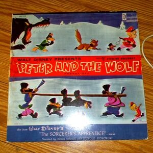 60s RECORD Disney FANTAZIA PETER AND YHE WOLF EXCELLENT SHAPE SHOW KIDS OLD TECH